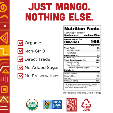 Organic Dried Mango: 2 OZ