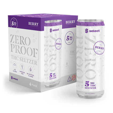 Select Zero Proof Seltzer - Berry (4 pack)