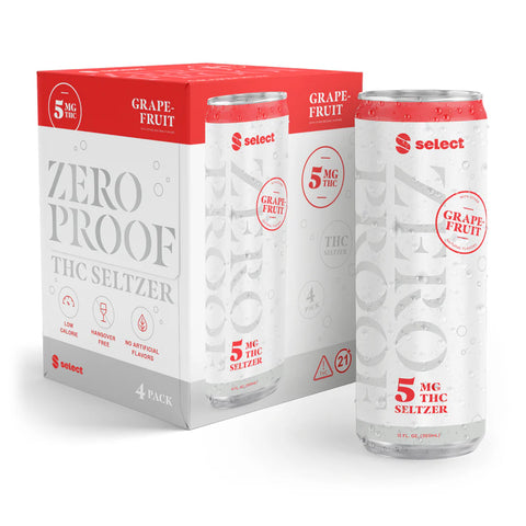 Select Zero Proof Seltzer - Grapefruit (4 pack)