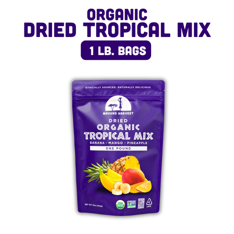 Organic Dried Tropical Mix (Mango, Banana, Pineapple): 2 OZ