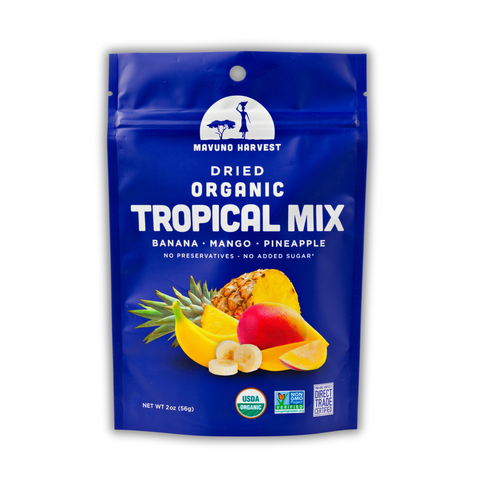 Organic Dried Tropical Mix (Mango, Banana, Pineapple): 2 OZ
